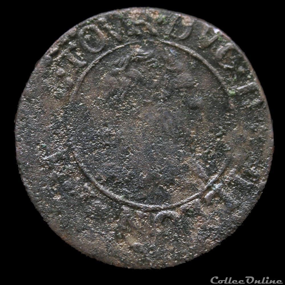 CGKL 578 - Sedan - Frédéric-Maurice de la Tour d'Auvergne (1623-1642) - Double tournois 1637 monnaie france feodale cgkl 578 sedan frederic maurice de la tour auvergne 1623 1642 double tournois 1637