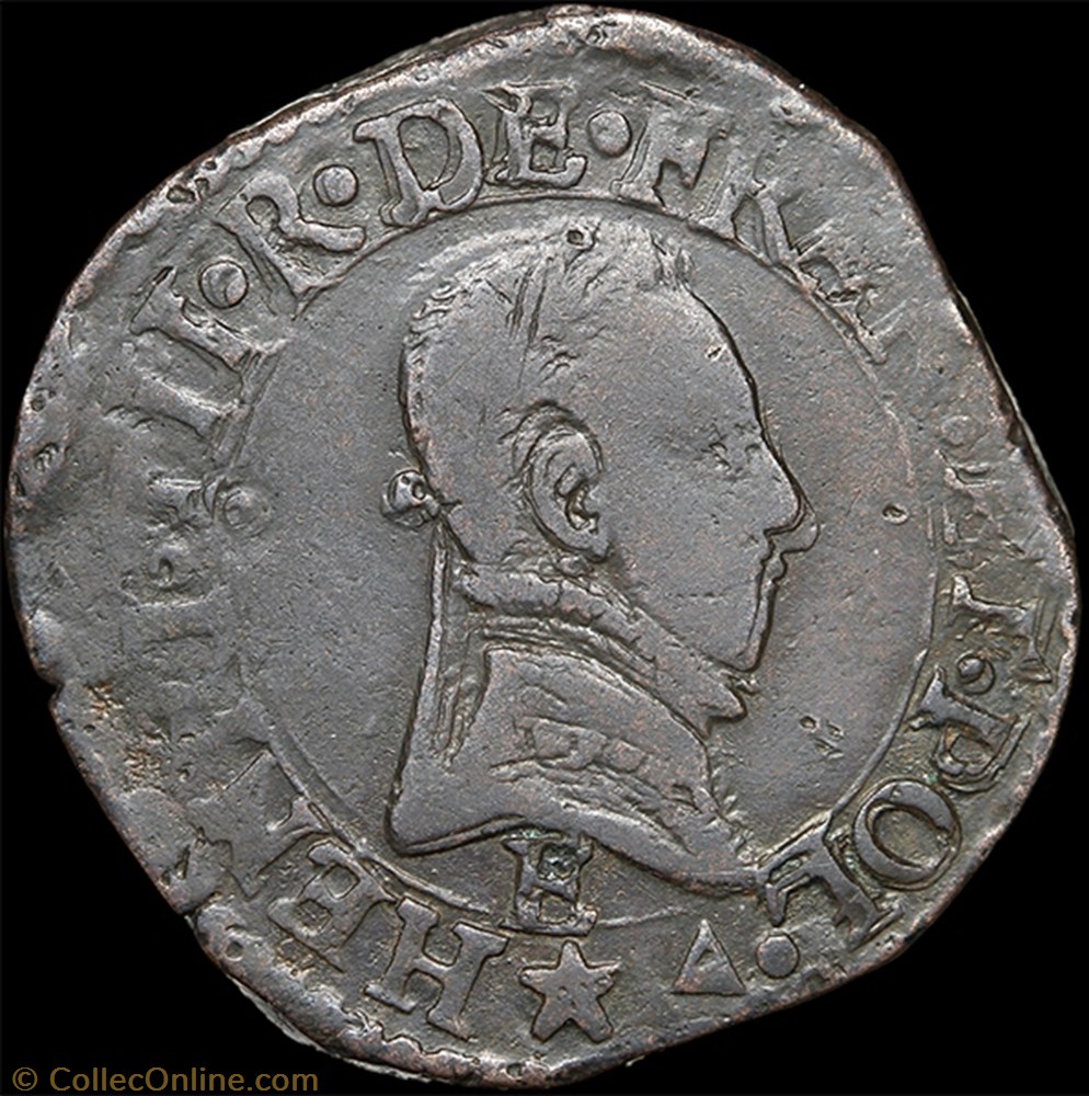 monnaie france a royale cgkl 128 henri iii double tournois 1583 e tours
