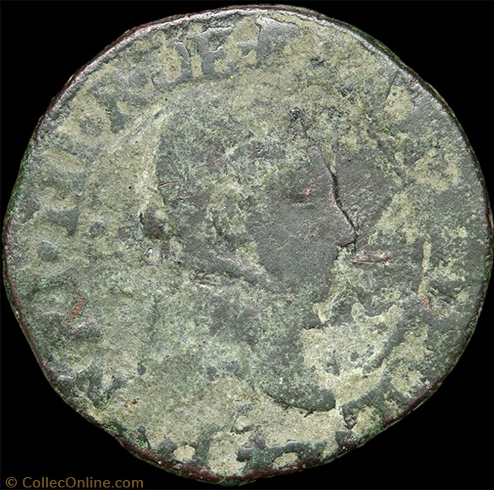 CGKL 128 - Henri III - Double tournois 1586 E Tours 2 monnaie france a royale cgkl 128 henri iii double tournois 1586 e tours