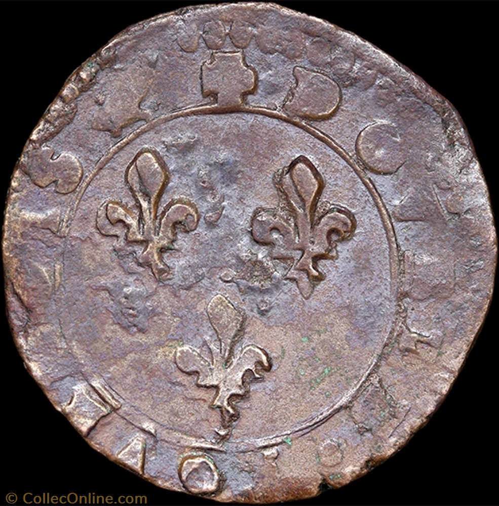 CGKL 88 - Henri III - Double tournois non daté A Paris 3 monnaie france royale cgkl 88 henri iii double tournois non date a paris