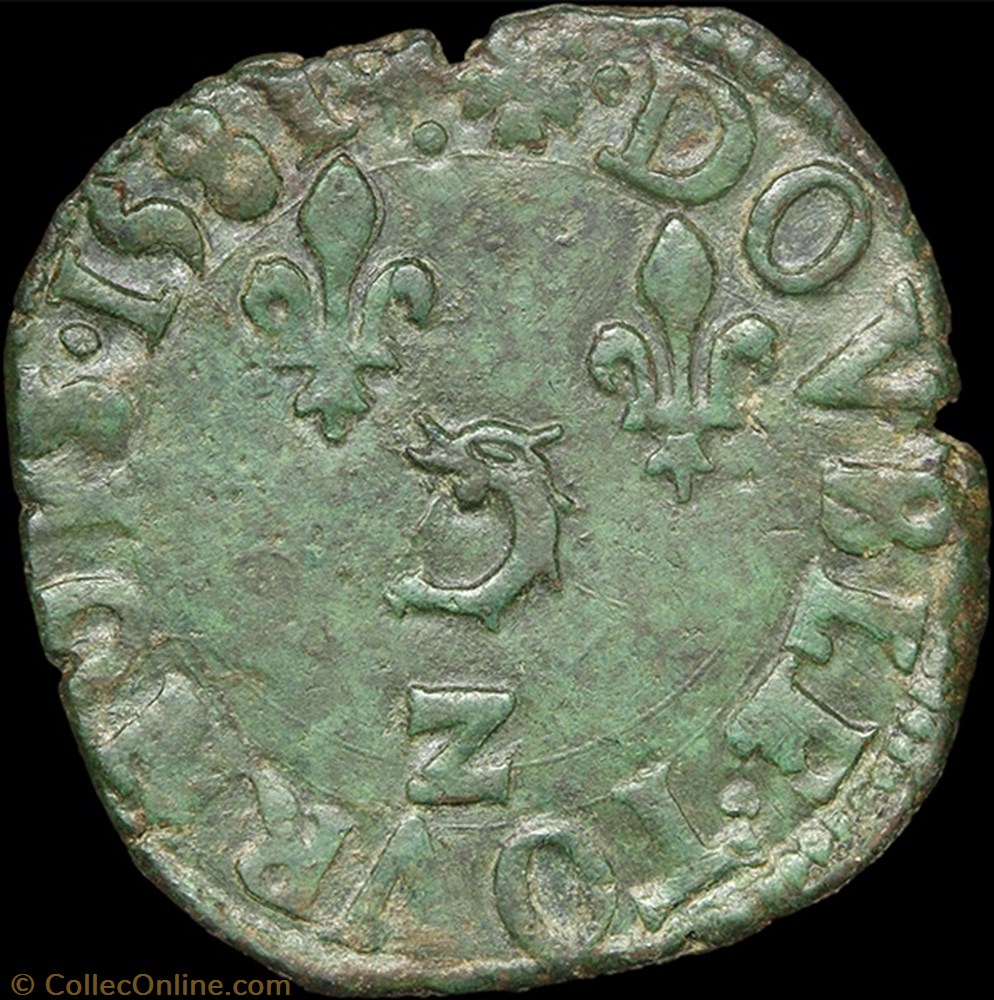 CGKL 138 - Henri III - Double tournois 1581 Z Dauphiné 3 monnaie france royale cgkl 138 henri iii double tournois 1581 z dauphine