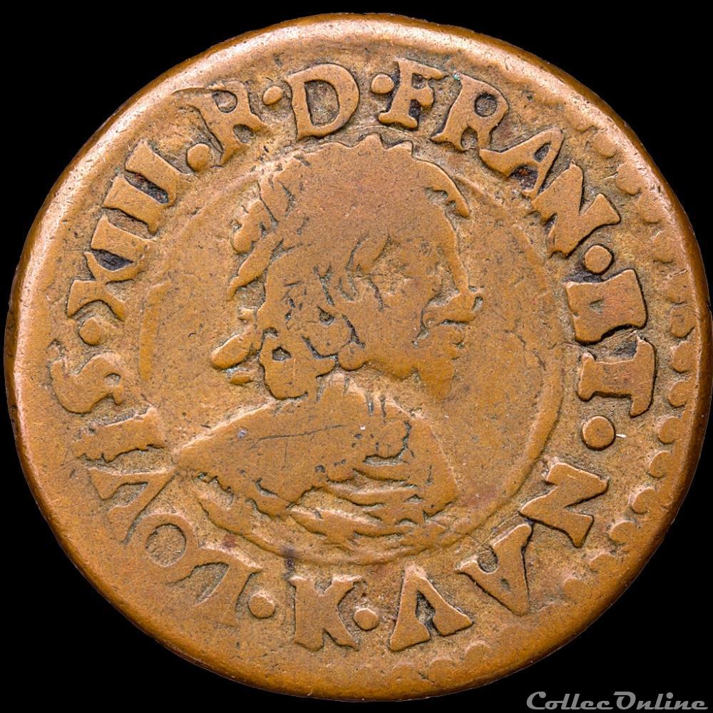 CGKL 284/286 - Louis XIII - Piéfort du Double tournois 1637 K Bordeaux monnaie france royale cgkl 284 286 louis xiii piefort du double tournois 1637 k bordeaux