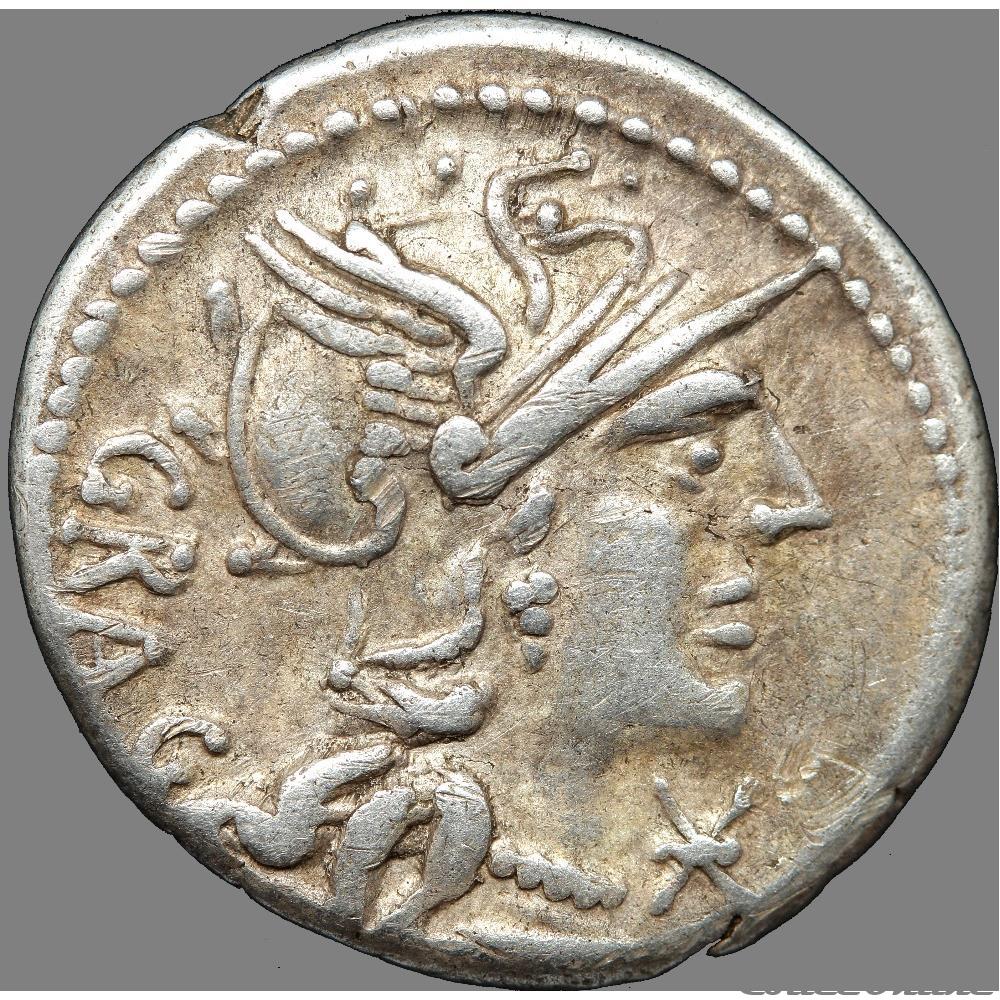 Gens Antestia - Denier - L. Antestius Gragulus (c.124 av. J.C) monnaie antique romaine gens antestia denier l antestius gragulus c 124 av j c