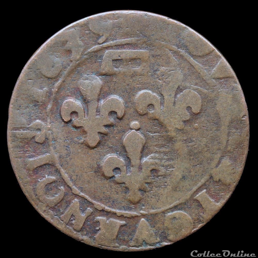 CGKL 744 - Dombes - Gaston d'Orléans (1627-1650) - Double tournois 1639 3 monnaie france feodale cgkl 744 dombes gaston orleans 1627 1650 double tournois 1639