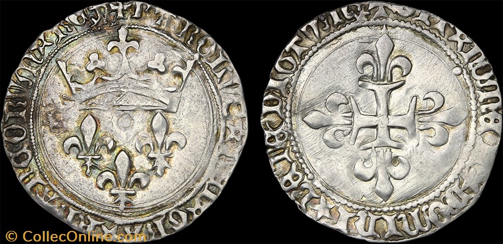 Charles VII (1422-1461) - Gros "de Roi" - Montpellier monnaie france royale charles vii 1422 1461 gros de roi montpellier