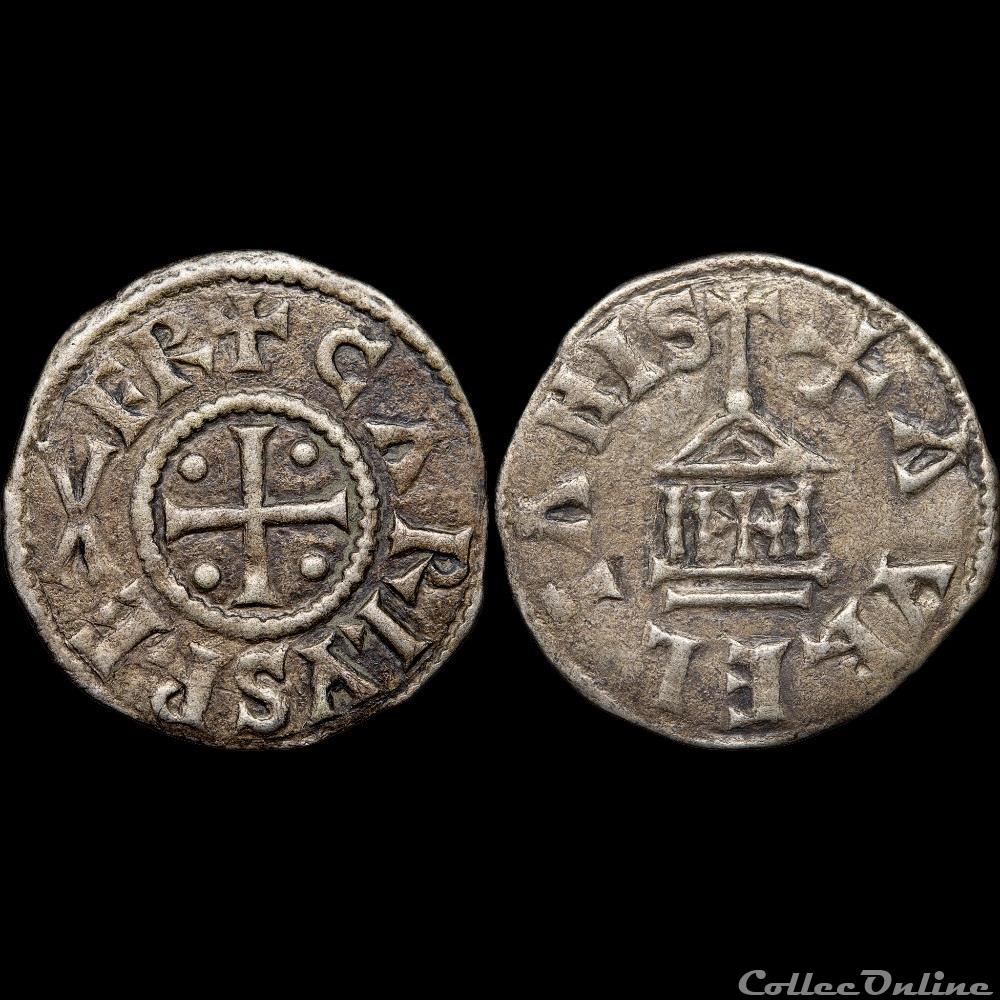 Charles II le Chauve (843-877) - Denier au temple - Orléans 3 monnaie france carolingienne charles ii le chauve 843 877 denier au temple orleans