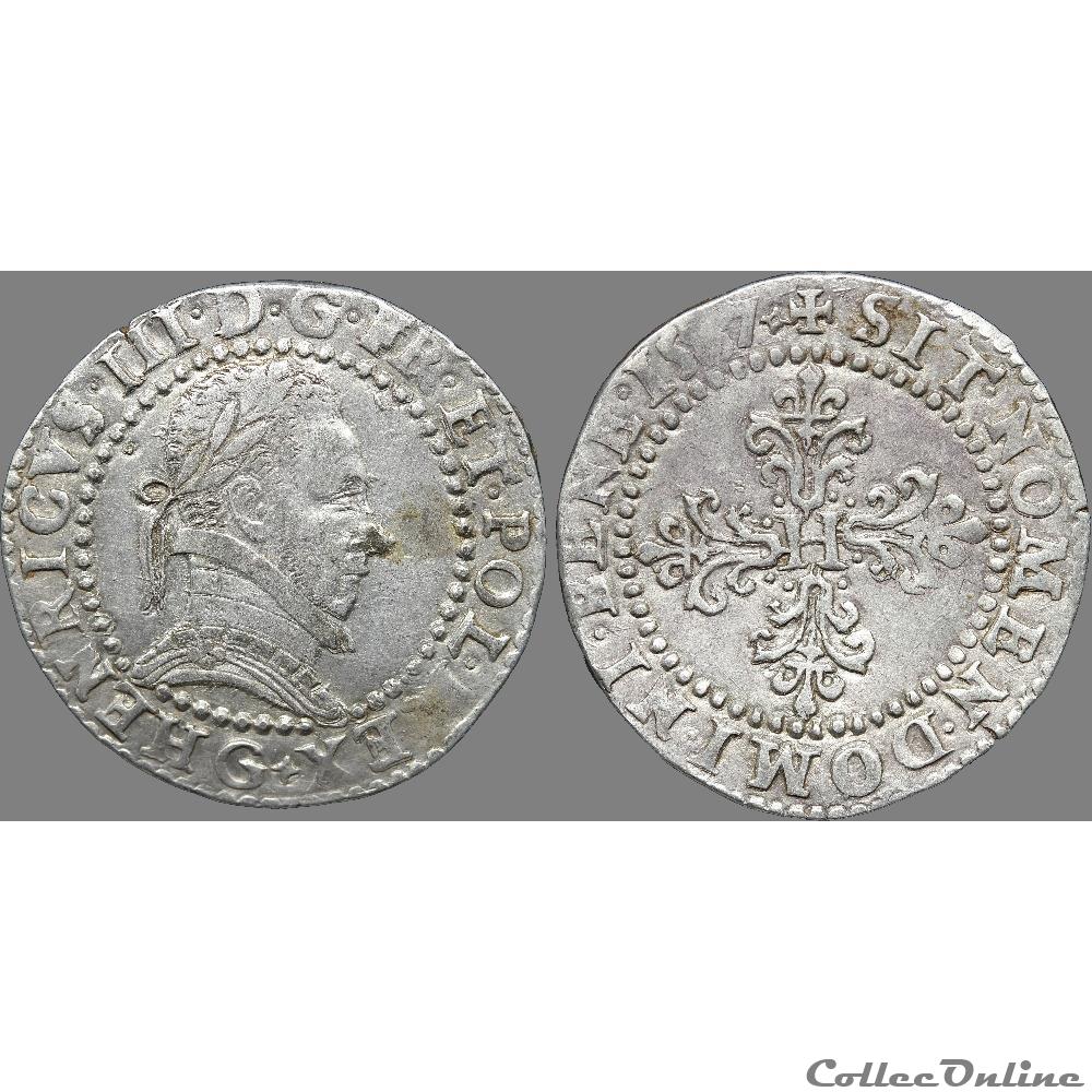 monnaie france royale henri iii demi franc 1587 g poitiers