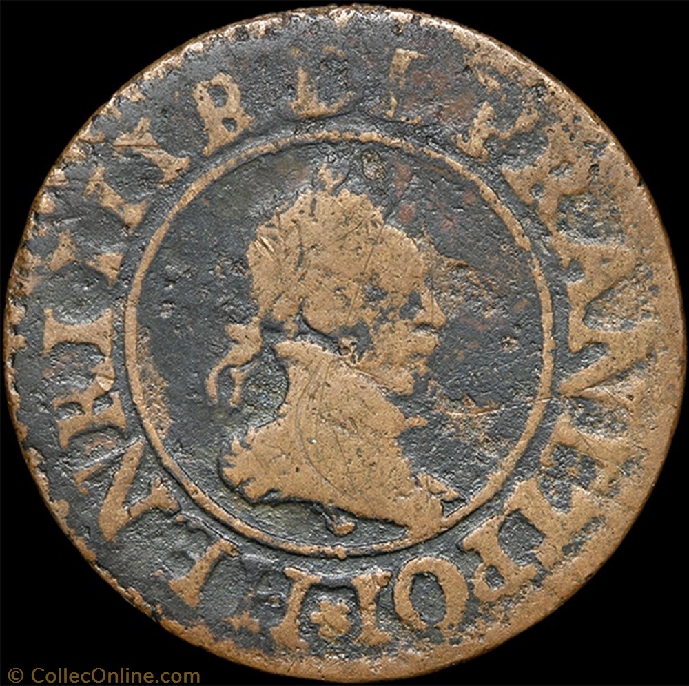 monnaie france royale cgkl 92 henri iii denier tournois 1588 a paris