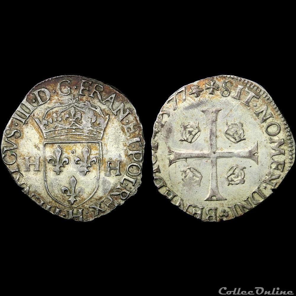 Henri III (1574-1589) - Douzain - 1577 H La Rochelle 3 monnaie france royale henri iii 1574 1589 douzain 1577 h la rochelle