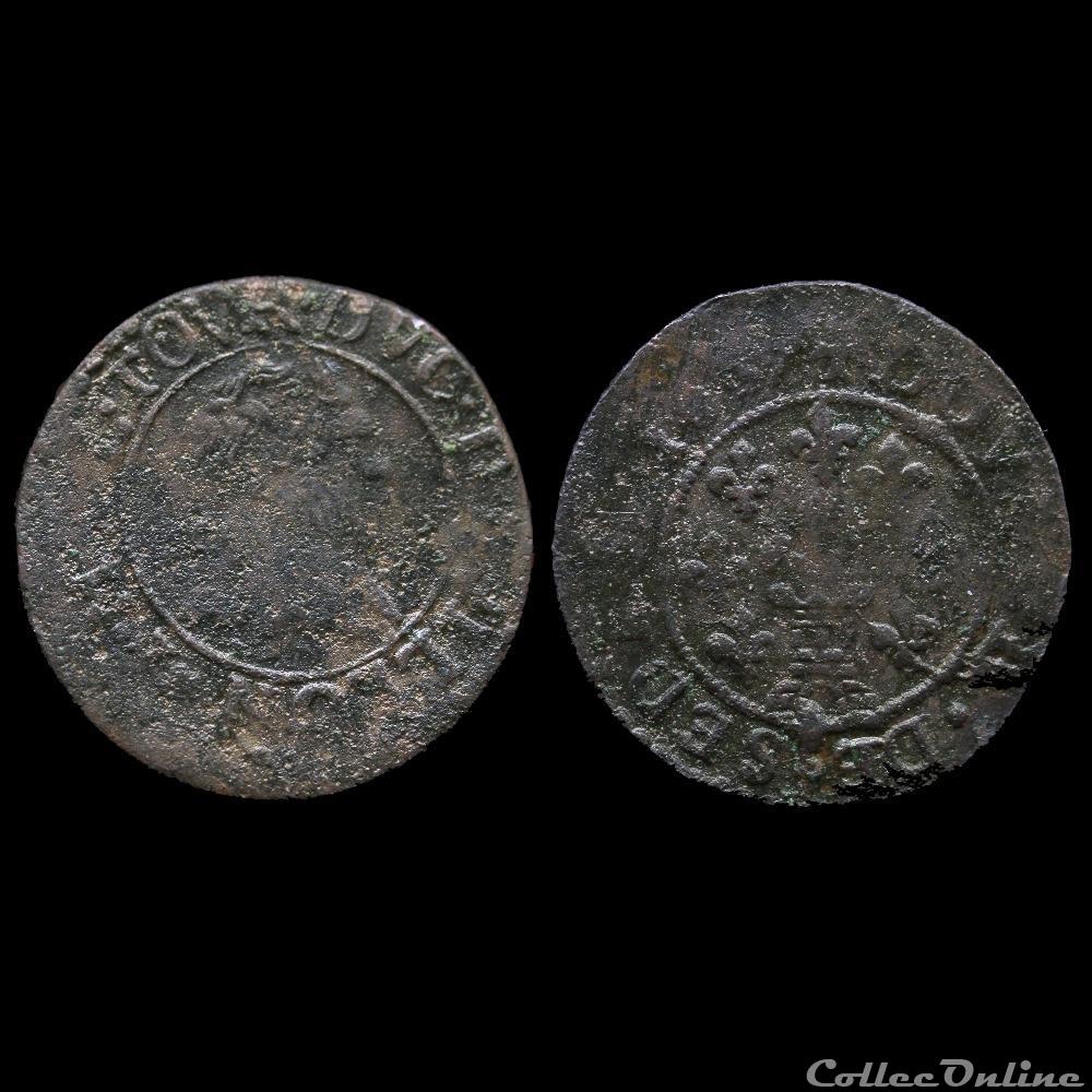 CGKL 578 - Sedan - Frédéric-Maurice de la Tour d'Auvergne (1623-1642) - Double tournois 1637 2 monnaie france feodale cgkl 578 sedan frederic maurice de la tour auvergne 1623 1642 double tournois 1637