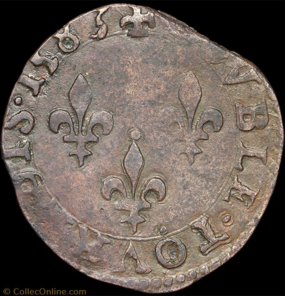 monnaie france a royale cgkl 96 henri iii double tournois 1583 g poitiers
