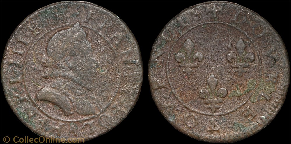 CGKL 84.A - Henri III - Double tournois non daté A Paris monnaie france royale cgkl 84 a henri iii double tournois non date a paris