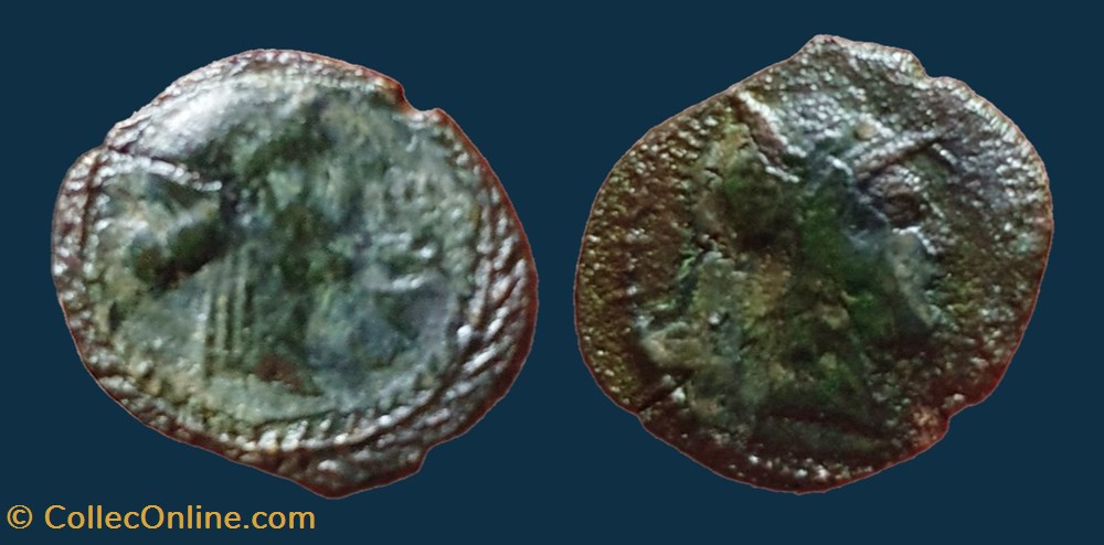 Bronze COL/CABE (semis) monnaies antiques celtes bronze col cabe semis