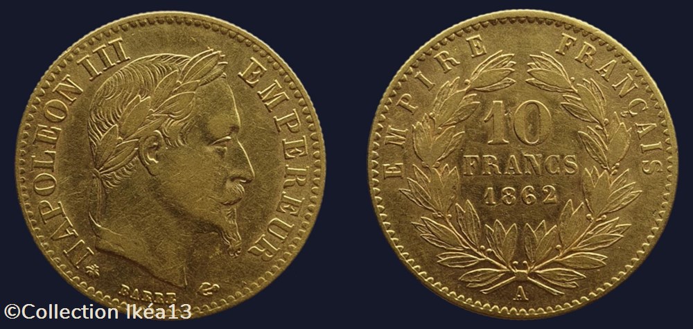 10 Fr Or Napoléon III 1862 A monnaies monde france 10 fr or napoleon iii 1862 a