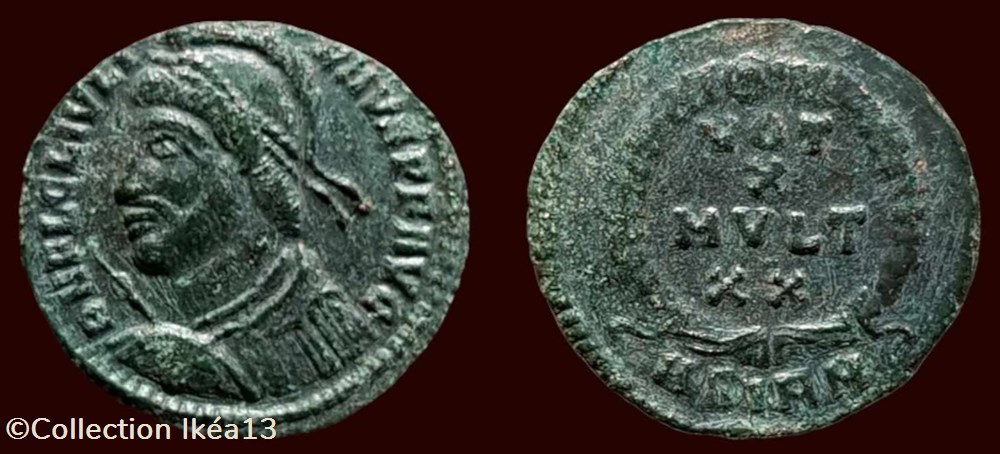 D N FL CL IVLIANVS P F AVG / VOT X / MVLT / XX monnaies antiques romaines imperiales et republicaines d n fl cl ivlianvs p f avg vot x mvlt xx