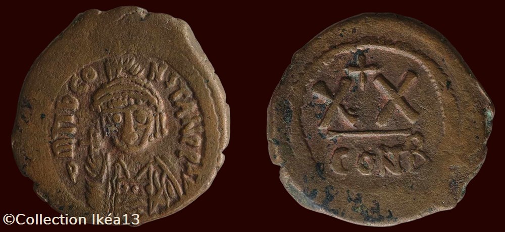 D M TIB C-ONSTA PP / CONB monnaies byzantines l empire anastase maurice tibere d m tib c onsta pp conb