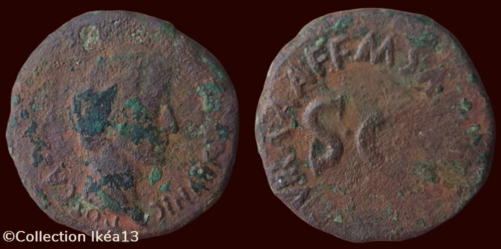 CAESAR AVGVST PONT MAX TRIBVNIC POT / M. SALVIVS. OTHO. III. VIR. A. A. A. F. F./ S . C monnaies antiques romaines imperiales et republicaines caesar avgvst pont max tribvnic pot m salvivs otho iii vir a a a f f s c
