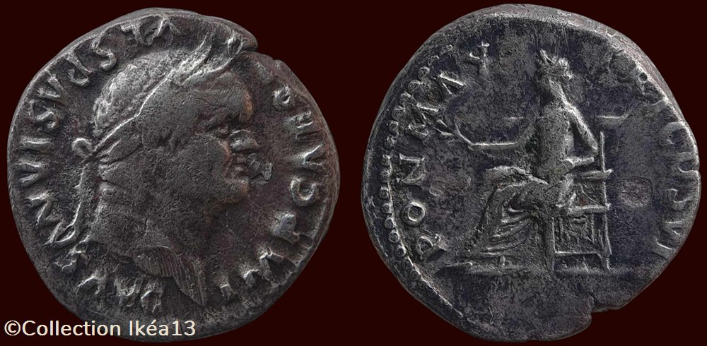IMP CAESAR VESPASIANVS AVG / PON MAX TR P COS VI monnaies antiques romaines imperiales et republicaines imp caesar vespasianvs avg pon max tr p cos vi