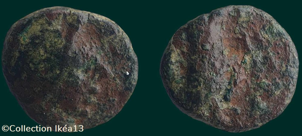 Petit bronze tardif à l'aigle - PBM-85 monnaies antiques celtes petit bronze tardif a aigle pbm 85