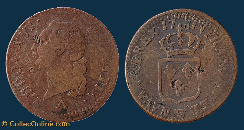 monnaies europe medievale france royales louis xvi sol dit a ecu