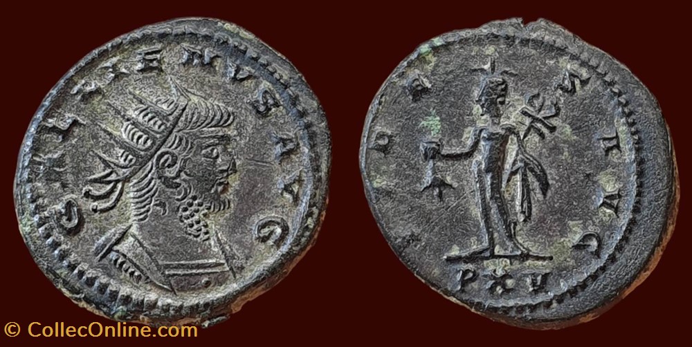 GALLIENVS AVG / FIDES AVG monnaies antiques romaines imperiales et republicaines gallienvs avg fides avg