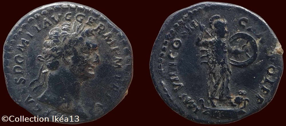 IMP CAES DOMIT AVG GERM P M TR P V / IMP VIIII COS XI CENS POT P P monnaies antiques romaines imperiales et republicaines imp caes domit avg germ p m tr p v imp viiii cos xi cens pot p p