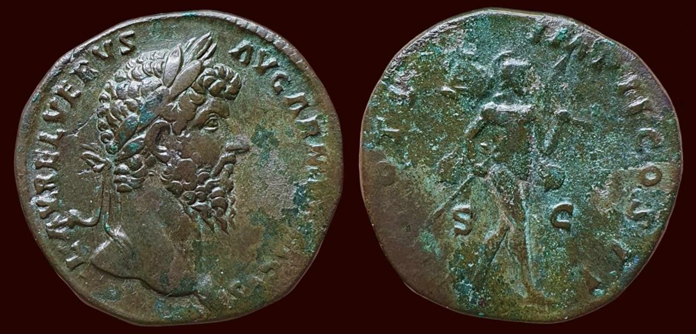 L AVREL VERVS AVG ARMENIACVS / TRP V IMP II COS II / S|C monnaies antiques romaines imperiales et republicaines l avrel vervs avg armeniacvs trp v imp ii cos ii s c