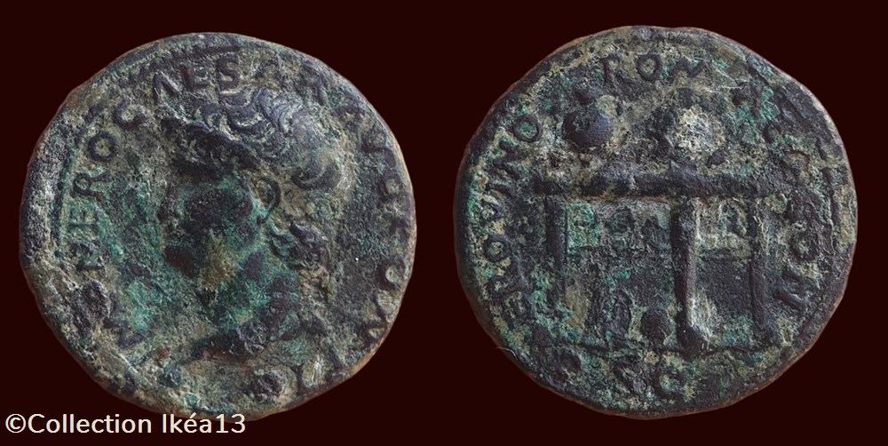 IMP NERO CAESAR AVG PONTIF / CER QVINQ ROMAE CON monnaies antiques romaines imperiales et republicaines imp nero caesar avg pontif cer qvinq romae con