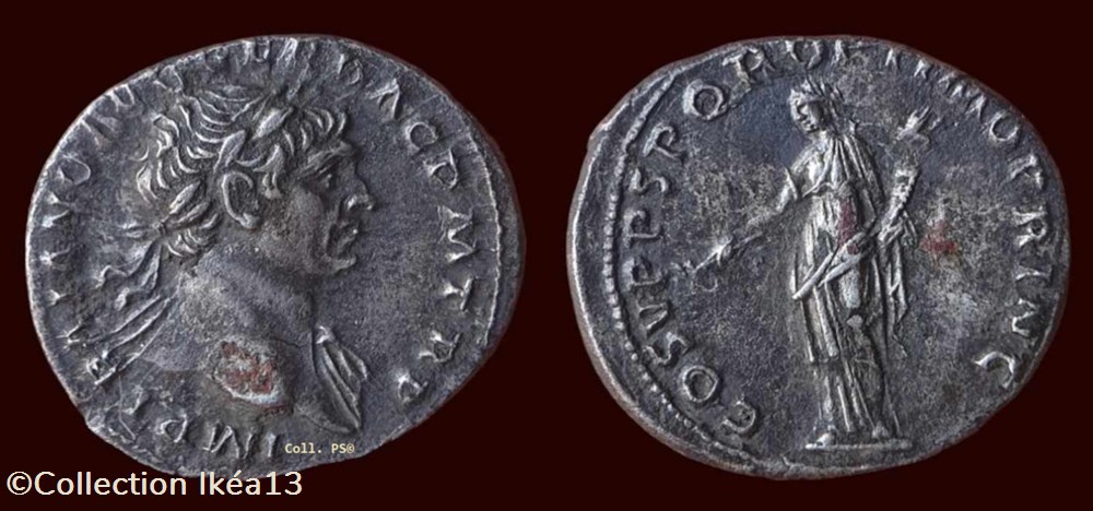 monnaies antiques romaines imperiales et republicaines imp traiano avg ger dac p m tr p cos v p p s p q r optimo princ