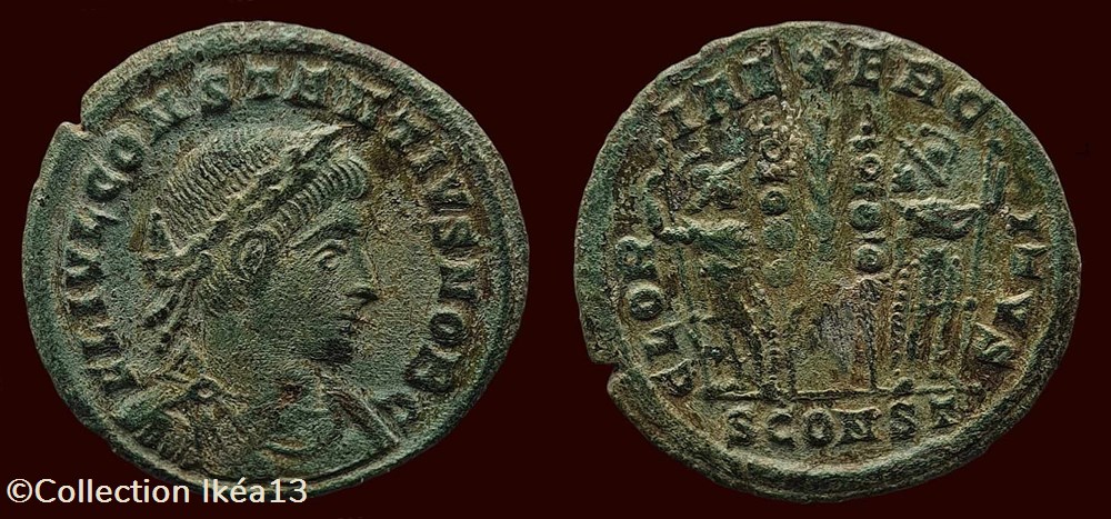 FL IVL CONSTANTIVS NOB C / GLORIA EXERCITVS monnaies antiques romaines imperiales et republicaines fl ivl constantivs nob c gloria exercitvs