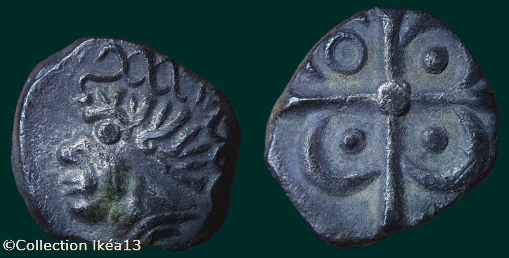 Volques Arécomiques - Drachme négroïde 2 monnaies antiques celtes volques arecomiques drachme negroide