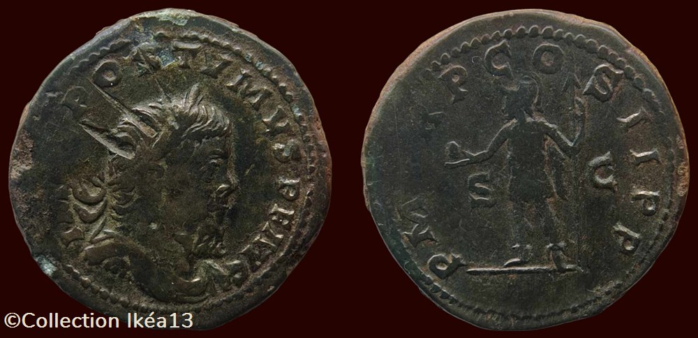 IMP C POSTVMVS P F AVG / P M TR P COS II P P monnaies antiques romaines imperiales et republicaines imp c postvmvs p f avg p m tr p cos ii p p