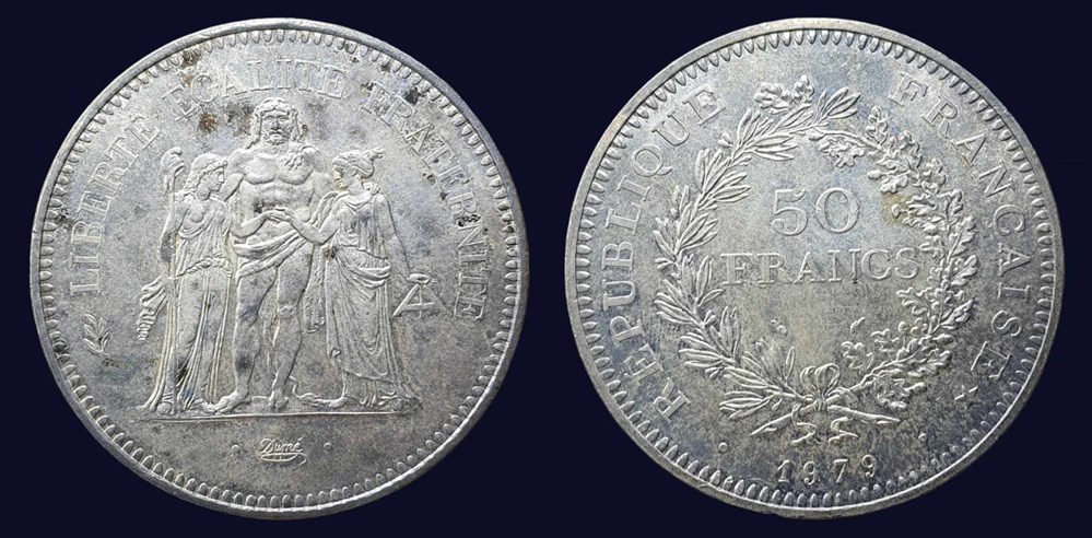 monnaies monde france 50 francs hercule 1979