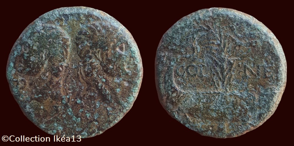 IMP // DIVI F / COL NEM monnaies antiques a romaines imperiales et republicaines imp divi f col nem