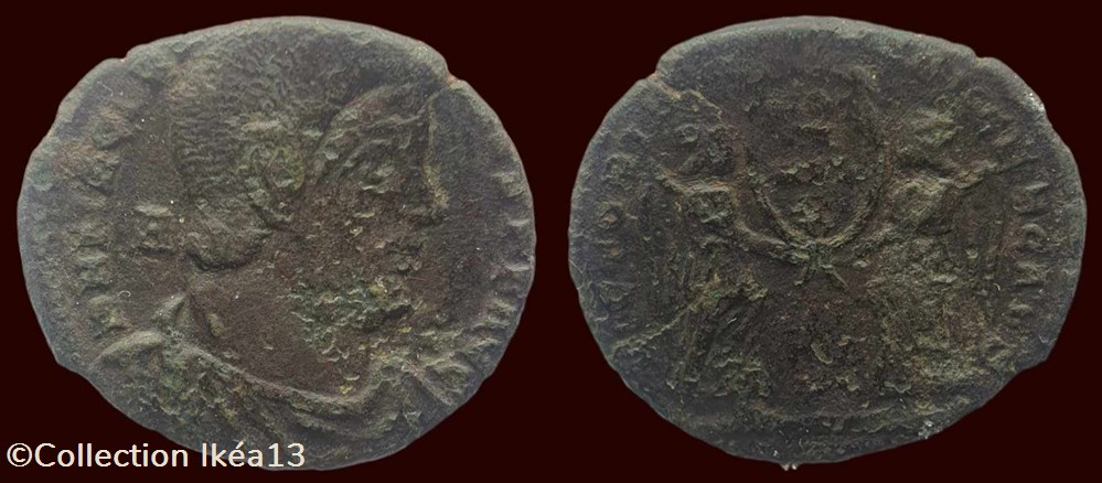 D N MAGNENTIVS P F AVG / VICTORIAE DD NN AVG ET CAES monnaies antiques romaines imperiales republicaines d n magnentivs p f avg victoriae dd nn avg et caes