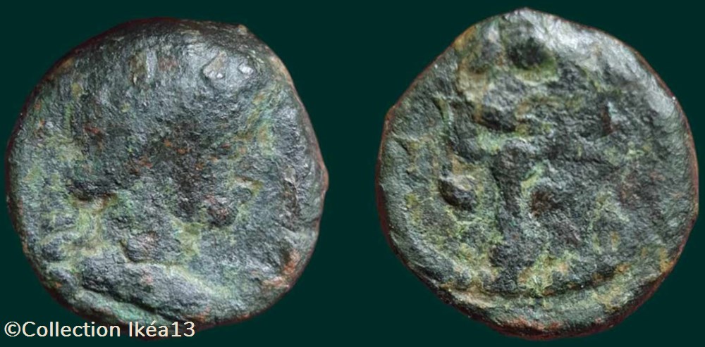 Petits bronzes tardifs au caducée(variété indéterminée) PBM-73/76 monnaies antiques celtes petits bronzes tardifs au caducee variete indeterminee pbm 73 76