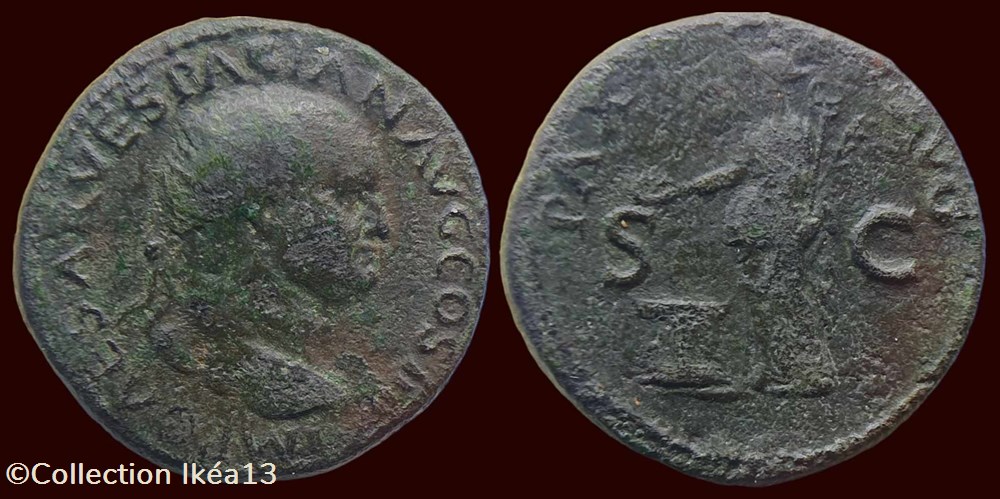 IMP CAES VESPASIAN AVG COS IIII / PAX AVG / S|C monnaies antiques romaines imperiales et republicaines imp caes vespasian avg cos iiii pax avg s c