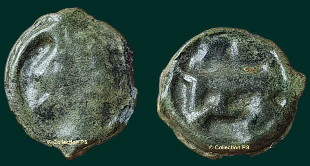 potin TURONS (Région de Touraine) monnaies antiques celtes potin turons region de touraine