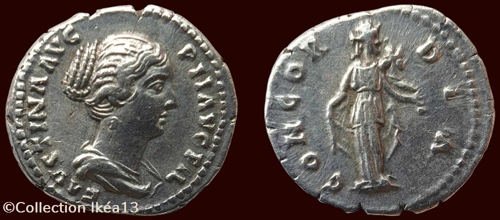 monnaies antiques romaines imperiales et republicaines favstina avg pii avg fil concordia