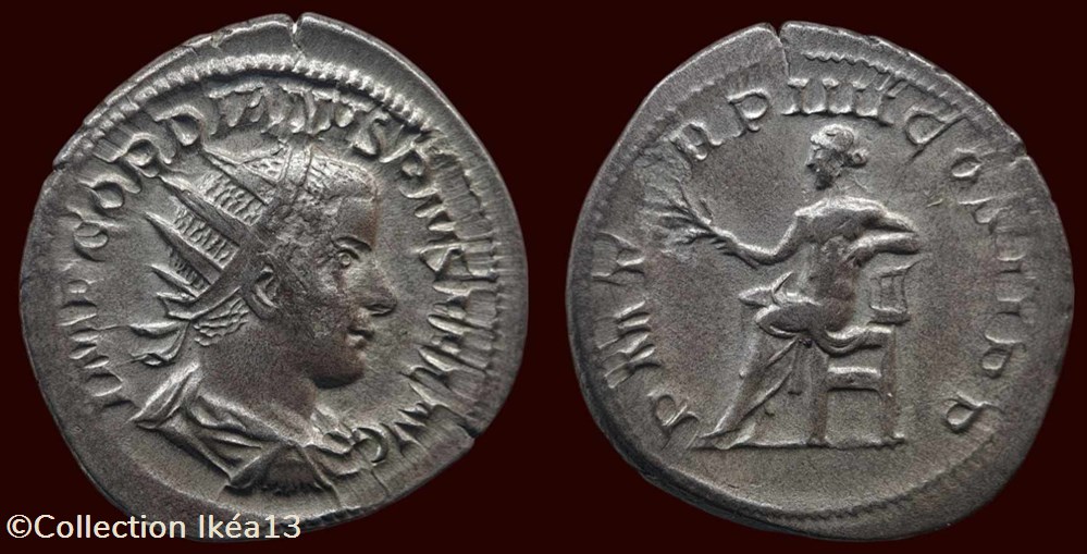 IMP GORDIANVS PIVS FEL AVG / P M TR P IIII COS II P P monnaies antiques romaines imperiales et republicaines imp gordianvs pivs fel avg p m tr p iiii cos ii p p