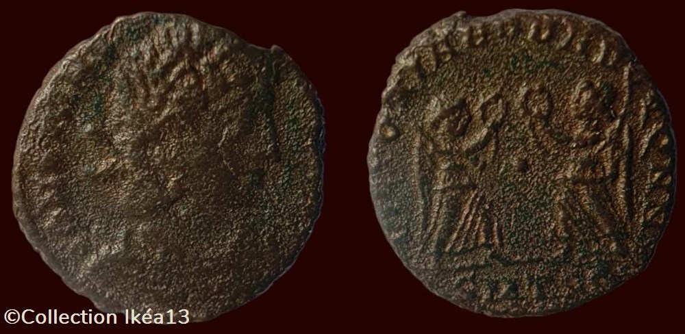 CONSTANTIVS P F AVG / VICTORIAE DD AVGG Q NN monnaies antiques romaines imperiales et republicaines constantivs p f avg victoriae dd avgg q nn