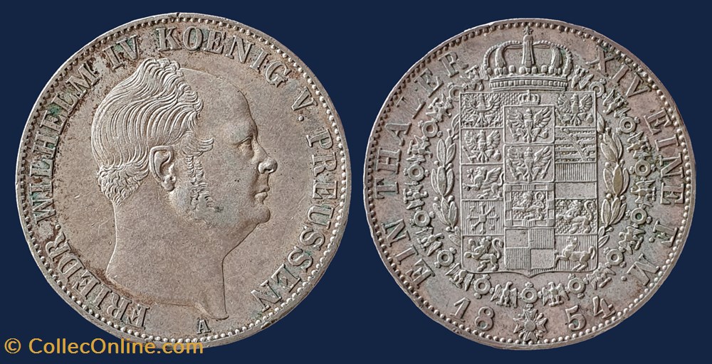 FRÉDÉRIC-GUILLAUME IV Thaler monnaies monde allemagne frederic guillaume iv thaler