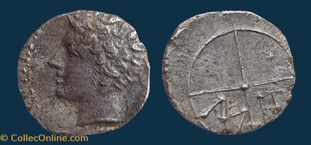 OBOLE MA (Tête à gauche) monnaies antiques celtes obole ma tete a gauche