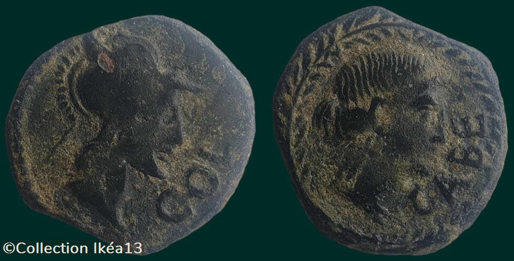 Bronze COL/CABE (semis) monnaies antiques celtes bronze col cabe semis