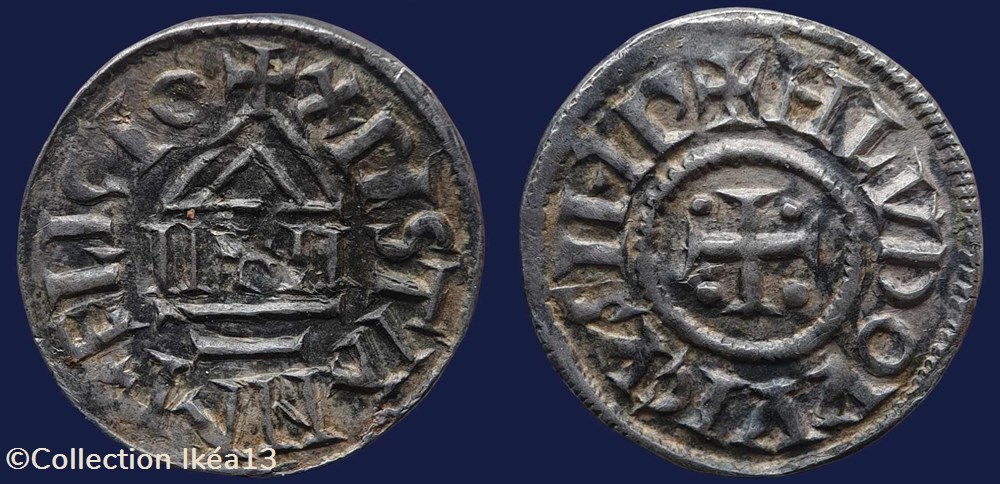 monnaies europe medievale france carolingiennes hlvdovvicvs imp xpistiana religio