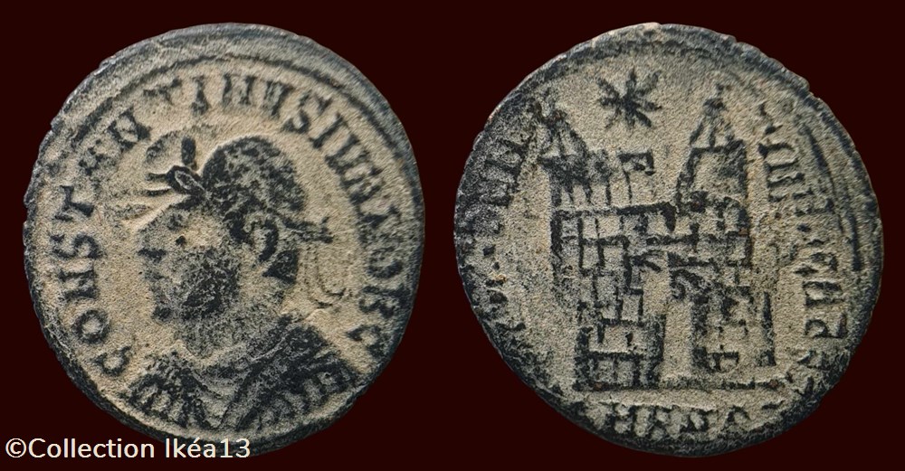 CONSTANTINVS IVN NOB C / CAESARVM NOSTRORVM monnaies antiques romaines imperiales et republicaines constantinvs ivn nob c caesarvm nostrorvm