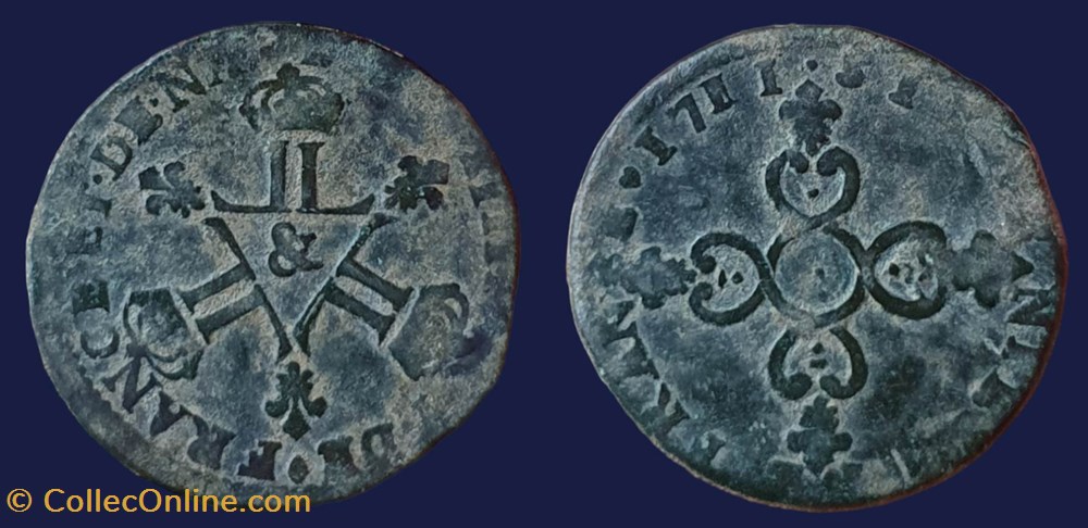 monnaies europe medievale france royales louis xiv le grand six deniers dits dardenne