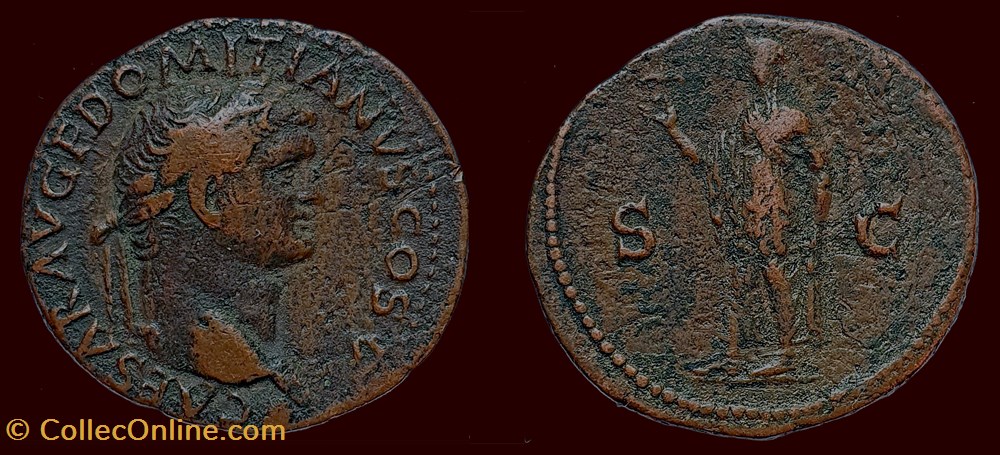 CAESAR AVG F DOMITIANVS COS V / S|C monnaies antiques romaines imperiales et republicaines caesar avg f domitianvs cos v s c