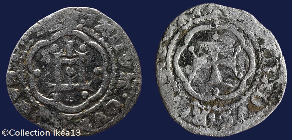 ✠ IANVA:QVA:DEV:PTEGAT / ✠ :CONRADVS:REX:ROMA(.):A: monnaies europe medievale republique genes ianva qva dev ptegat conradvs rex roma a