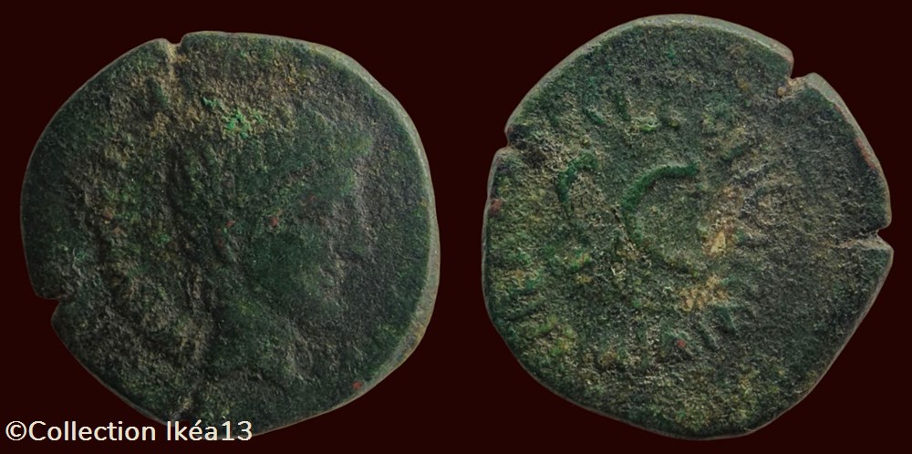 AUGUSTE AS / imitation ou frappe barbare monnaies antiques romaines imperiales et republicaines auguste as imitation ou frappe barbare